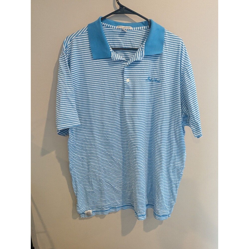 Peter Millar XL Sea Island Polo Blue Shirt Men’s Golf Performance Office